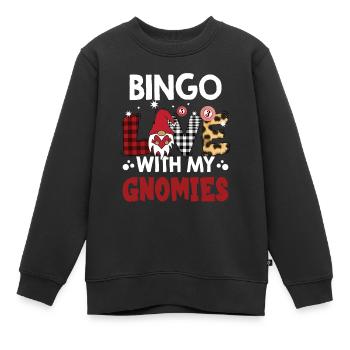 Bingo Liebe Mit Meinen Gnomies Buffalo Plaid Bingo - Kinder Premium Organic Sweatshirt - Schwarz - Vorne - AI Model Kid Female (0cm)