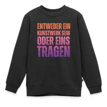 Entweder ein Kunstwerk Sein Nageldesignerin - Kinder Premium Organic Sweatshirt - Schwarz - Vorne - AI Model Kid Female (0cm)