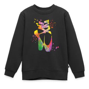Ballettschuhe Tänzerin Frau Ballerina - Kinder Premium Organic Sweatshirt - Schwarz - Vorne - AI Model Kid Female (0cm)