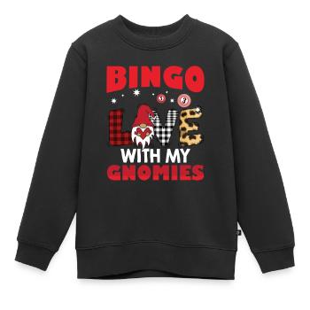 Bingo Liebe Mit Meinen Gnomies Buffalo Plaid Bingo - Kinder Premium Organic Sweatshirt - Schwarz - Vorne - AI Model Kid Female (0cm)