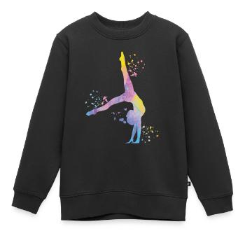 Gymnastin Mit Keulen Rhythmische Sportgymnastik - Kinder Premium Organic Sweatshirt - Schwarz - Vorne - AI Model Kid Female (0cm)