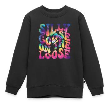 Die Dumme Gans Auf Freiem Fuß - Kinder Premium Organic Sweatshirt - Schwarz - Vorne - AI Model Kid Female (0cm)
