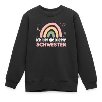 Große Schwester Regenbogen Süßes Geschwister 2024 - Kinder Premium Organic Sweatshirt - Schwarz - Vorne - AI Model Kid Female (0cm)