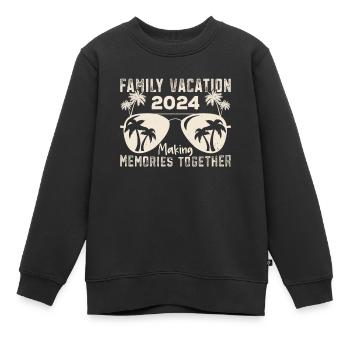Sommerurlaub Familienurlaub - Kinder Premium Organic Sweatshirt - Schwarz - Vorne - AI Model Kid Female (0cm)
