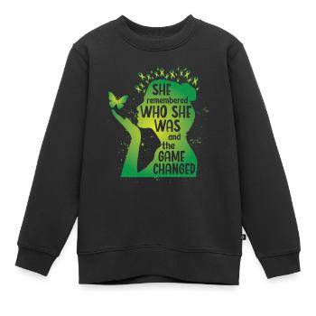 Elle s’est souvenue de qui elle était - Sweat Premium enfant bio - noir - Devant - AI Model Kid Female (0cm)