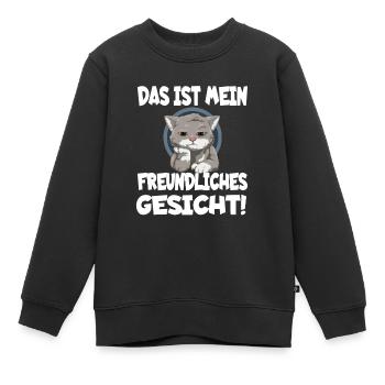 Das ist mein freundliches Gesicht - Kinder Premium Organic Sweatshirt - Schwarz - Vorne - AI Model Kid Female (0cm)