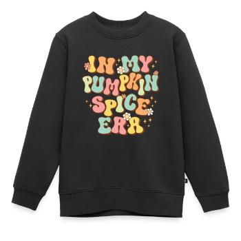 Groovy In Meiner Kürbisgewürz-ära - Kinder Premium Organic Sweatshirt - Schwarz - Vorne - AI Model Kid Female (0cm)