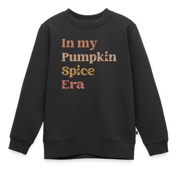 Groovy In Meiner Kürbisgewürz-ära - Kinder Premium Organic Sweatshirt - Schwarz - Vorne - AI Model Kid Female (0cm)