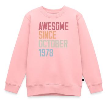 Bogosse geboren im Oktober 1978 - Fête d'anniversair - Kinder Premium Organic Sweatshirt - Rosa - Vorne - AI Model Kid Female (0cm)