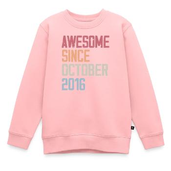 Bogosse geboren im Oktober 2016 - Fête d'anniversair - Kinder Premium Organic Sweatshirt - Rosa - Vorne - AI Model Kid Female (0cm)