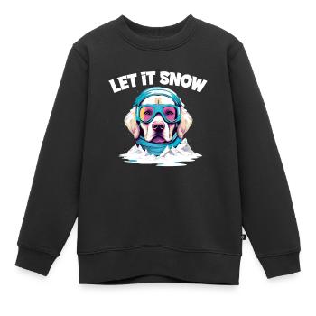 Hund mit Skibrille Schnee Schneefall für eine - Kinder Premium Organic Sweatshirt - Schwarz - Vorne - AI Model Kid Female (0cm)