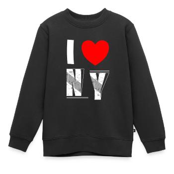 J’aime NY New York Liebe USA Fan - Sweat Premium enfant bio - noir - Devant - AI Model Kid Female (0cm)