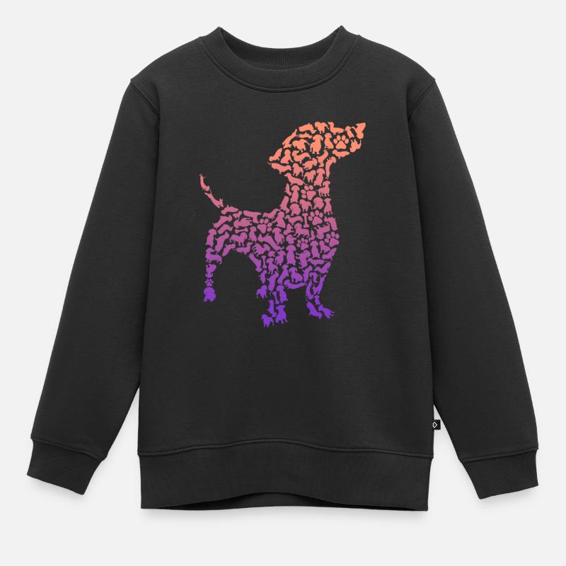 Teckel Maman Teckel Amant Femmes Teckel - Sweat Premium enfant bio - noir