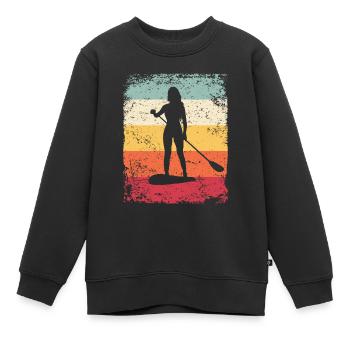 Stand Up Paddling Stand Up Board Sup - Kinder Premium Organic Sweatshirt - Schwarz - Vorne - AI Model Kid Female (0cm)