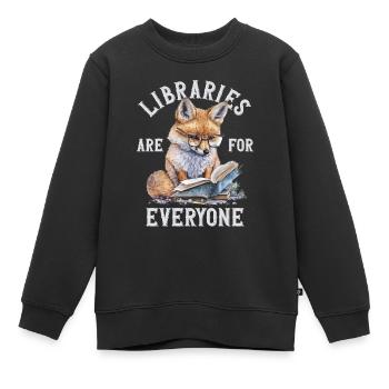 Bibliotheken Sind Für Alle Da Bibliothekar - Kinder Premium Organic Sweatshirt - Schwarz - Vorne - AI Model Kid Female (0cm)