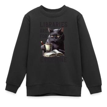 Libraries are for everyone Librarian - Kids Premium Organic Sweatshirt - black - Front - AI Model Kid Female (0cm)