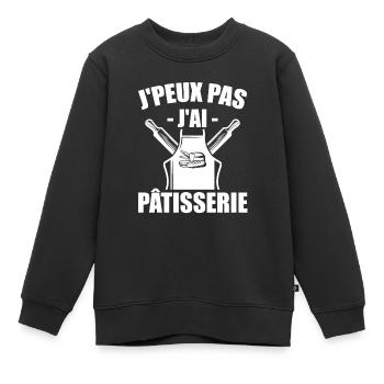 Pâtisserie, Pâtissier, Meilleur Pâtissier - Sweat Premium enfant bio - noir - Devant - AI Model Kid Female (0cm)