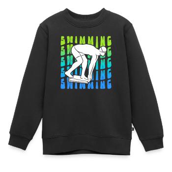 Schwimmer Schwimmsport Schwimmen Schwimm - Kinder Premium Organic Sweatshirt - Schwarz - Vorne - AI Model Kid Female (0cm)