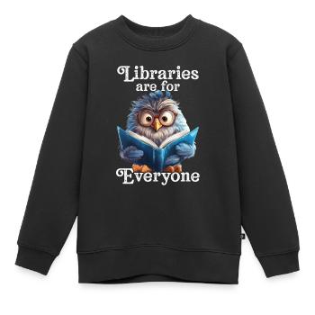 Bibliotheken Sind Für Alle Da Bibliothekar - Kinder Premium Organic Sweatshirt - Schwarz - Vorne - AI Model Kid Female (0cm)
