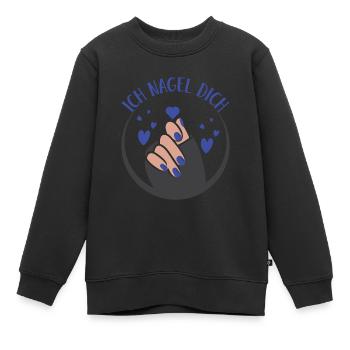 Ich Nagel Dich Nail Art Nagelsalon Nageldesignerin - Kinder Premium Organic Sweatshirt - Schwarz - Vorne - AI Model Kid Female (0cm)