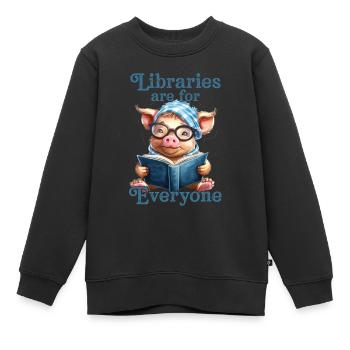 Libraries are for everyone Librarian - Kids Premium Organic Sweatshirt - black - Front - AI Model Kid Female (0cm)