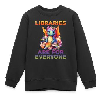Bibliotheken Sind Für Alle Da Bibliothekar - Kinder Premium Organic Sweatshirt - Schwarz - Vorne - AI Model Kid Female (0cm)