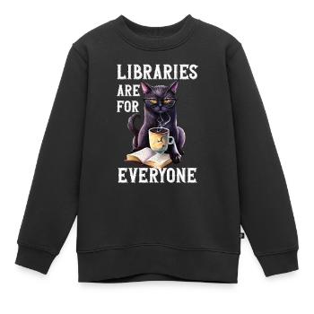 Bibliotheken Sind Für Alle Da Bibliothekar - Kinder Premium Organic Sweatshirt - Schwarz - Vorne - AI Model Kid Female (0cm)