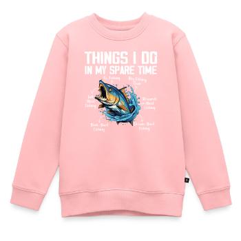 Dinge, die ich in meiner Freizeit mache, Angelliebhaber - Kinder Premium Organic Sweatshirt - Rosa - Vorne - AI Model Kid Female (0cm)