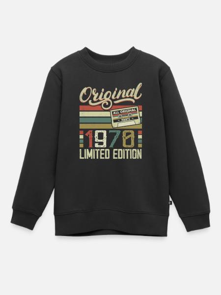 Jahrgang 1970er Retro 1970er Jahre Geburtstagsgeschenk - Kinder Premium Organic Sweatshirt - Schwarz