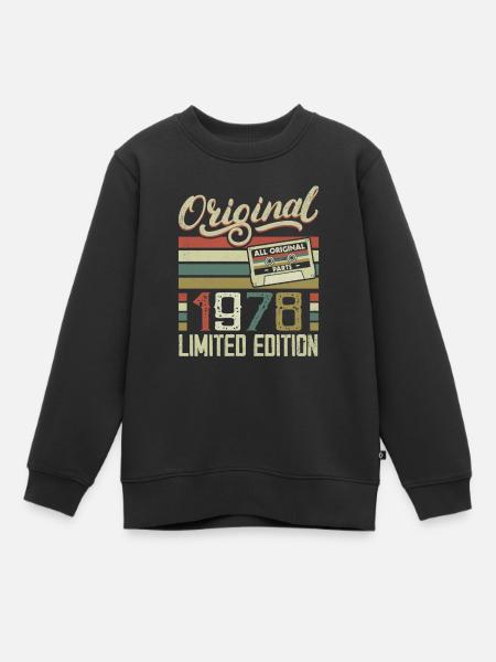 Jahrgang 1978 Retro 1978 Geburtstagsgeschenk - Kinder Premium Organic Sweatshirt - Schwarz