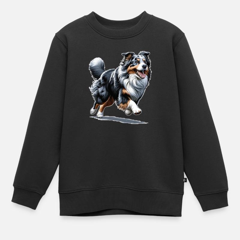 Australian Shepherd Blue Merle Aussie Hunde - Kinder Premium Organic Sweatshirt - Schwarz