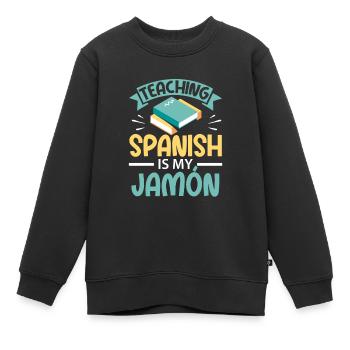 Spanischlehrerin Maestra Bilinguale Lehrerin - Kinder Premium Organic Sweatshirt - Schwarz - Vorne - AI Model Kid Female (0cm)