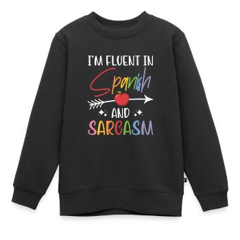 Spanischlehrerin Maestra Bilinguale Lehrerin - Kinder Premium Organic Sweatshirt - Schwarz - Vorne - AI Model Kid Female (0cm)