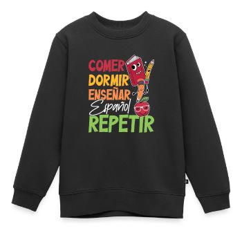 Spanischlehrerin Maestra Bilinguale Lehrerin - Kinder Premium Organic Sweatshirt - Schwarz - Vorne - AI Model Kid Female (0cm)