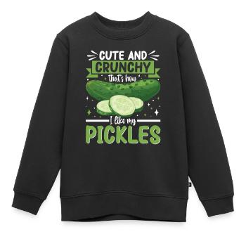 Cadeau de concombre mignon et croquant - Sweat Premium enfant bio - noir - Devant - AI Model Kid Female (0cm)