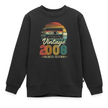 2008 geburtstag perspektive - Kinder Premium Organic Sweatshirt - Schwarz - Vorne - AI Model Kid Female (0cm)