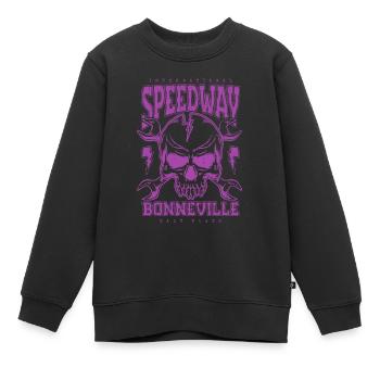 Bonneville Salt Flats Voiture de course rétro vintage - Sweat Premium enfant bio - noir - Devant - AI Model Kid Female (0cm)