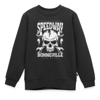 Bonneville Salt Flats Voiture de course rétro vintage - Sweat Premium enfant bio - noir - Devant - AI Model Kid Female (0cm)