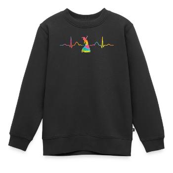 Flamenco Heartbeat Femme Robe Flamenco - Sweat Premium enfant bio - noir - Devant - AI Model Kid Female (0cm)