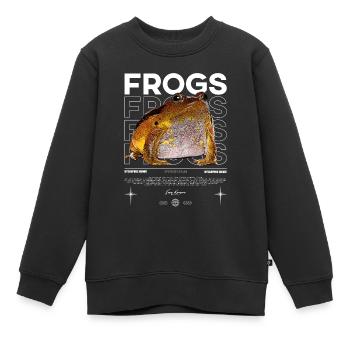False Tomato Frog Streetwear Frog Keeper - Kids Premium Organic Sweatshirt - black - Front - AI Model Kid Female (0cm)