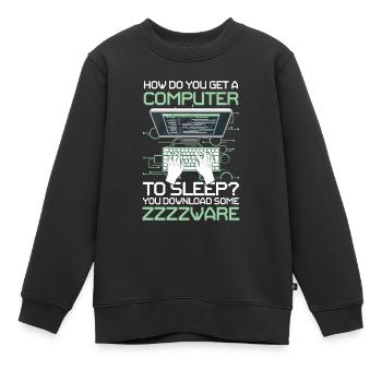 How Do You Get A Computer To Sleep You Download - Kinder Premium Organic Sweatshirt - Schwarz - Vorne - AI Model Kid Female (0cm)