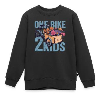Ein Fahrrad 2 Kinder Retro Fahrrad Cargobike - Kinder Premium Organic Sweatshirt - Schwarz - Vorne - AI Model Kid Female (0cm)