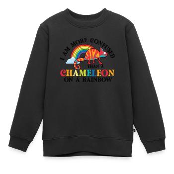 Ich Bin Verwirrter Als Ein Chamäleon - Kinder Premium Organic Sweatshirt - Schwarz - Vorne - AI Model Kid Female (0cm)