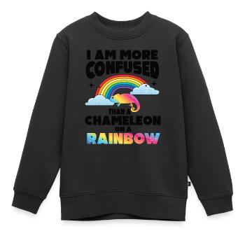 Ich Bin Verwirrter Als Ein Chamäleon - Kinder Premium Organic Sweatshirt - Schwarz - Vorne - AI Model Kid Female (0cm)
