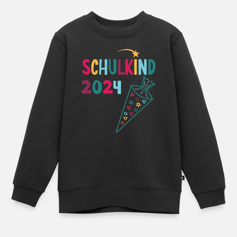 Schulanfang Einschulung Schulkind 2024 - Kinder Premium Organic Sweatshirt - Schwarz