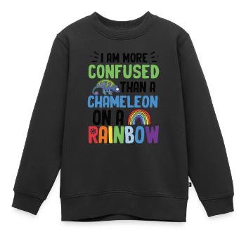 Ich Bin Verwirrter Als Ein Chamäleon - Kinder Premium Organic Sweatshirt - Schwarz - Vorne - AI Model Kid Female (0cm)