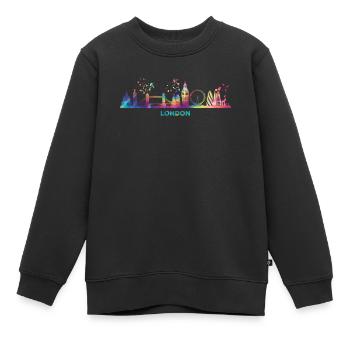 Londoner Skyline London - Kinder Premium Organic Sweatshirt - Schwarz - Vorne - AI Model Kid Female (0cm)