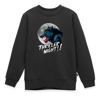 Thriller Nacht der Werwölfe und Mondscheinheulen - Kinder Premium Organic Sweatshirt - Schwarz - Vorne - AI Model Kid Female (0cm)