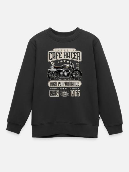 Cafe Racer Moto Anniversaire Motard Né en 1965 - Sweat Premium enfant bio - noir
