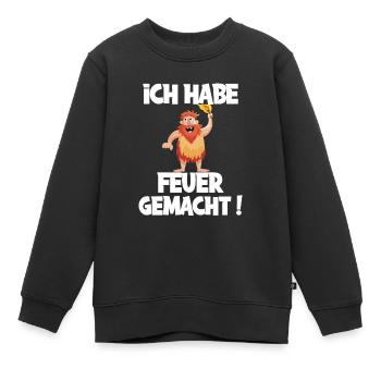 Ich hab Feuer gemacht für alle Männer - Kinder Premium Organic Sweatshirt - Schwarz - Vorne - AI Model Kid Female (0cm)